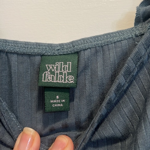 Wild Fable Women's Ruffled Strap Top - Dark blue gray size small. - Picture 3 of 5